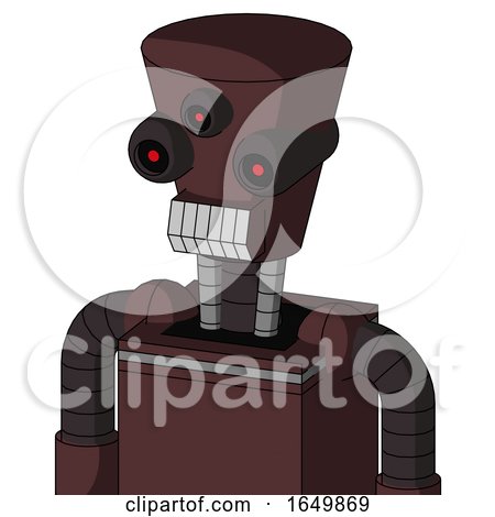 Purple Droid with Cylinder-Conic Head and Teeth Mouth and Three-Eyed by Leo Blanchette