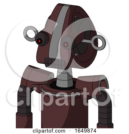 Purple Droid with Droid Head and Dark Tooth Mouth and Red Eyed by Leo Blanchette