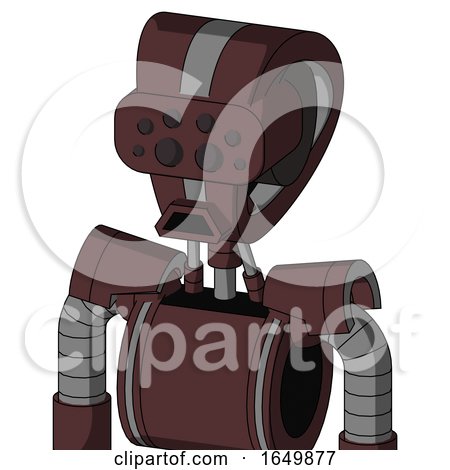 Purple Droid with Droid Head and Sad Mouth and Bug Eyes by Leo Blanchette
