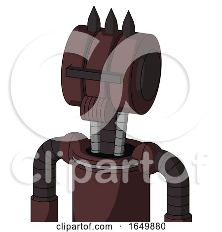 Purple Droid with Multi-Toroid Head and Speakers Mouth and Black Visor Cyclops and Three Dark Spikes by Leo Blanchette