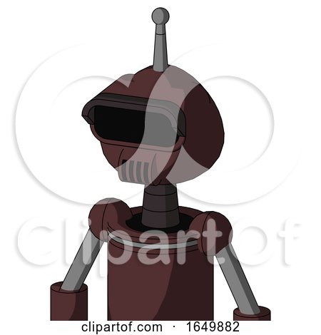 Purple Droid with Rounded Head and Speakers Mouth and Black Visor Eye and Single Antenna by Leo Blanchette