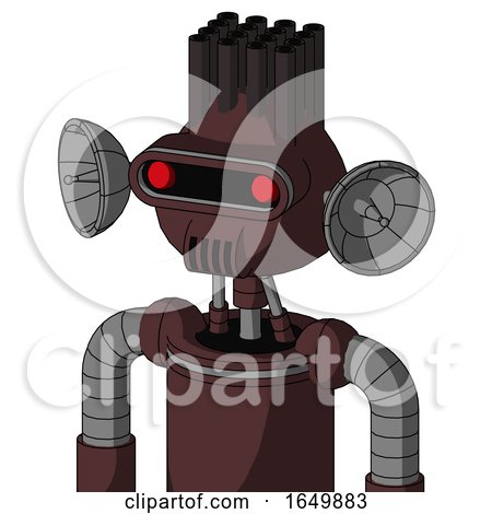 Purple Droid with Rounded Head and Speakers Mouth and Visor Eye and Pipe Hair by Leo Blanchette