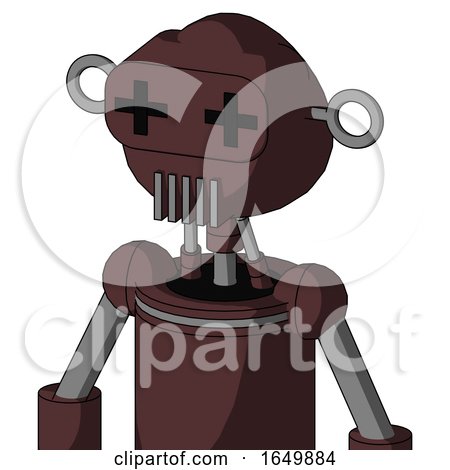 Purple Droid with Rounded Head and Vent Mouth and Plus Sign Eyes by Leo Blanchette