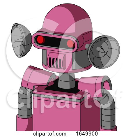 Pink Robot with Dome Head and Speakers Mouth and Visor Eye by Leo Blanchette