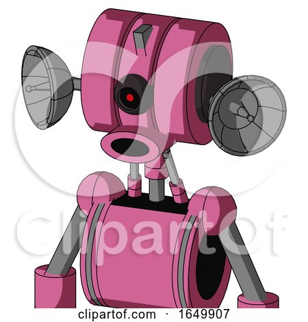 Pink Robot with Multi-Toroid Head and Round Mouth and Black Cyclops Eye by Leo Blanchette