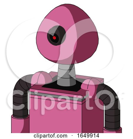 Pink Robot with Rounded Head and Black Cyclops Eye by Leo Blanchette