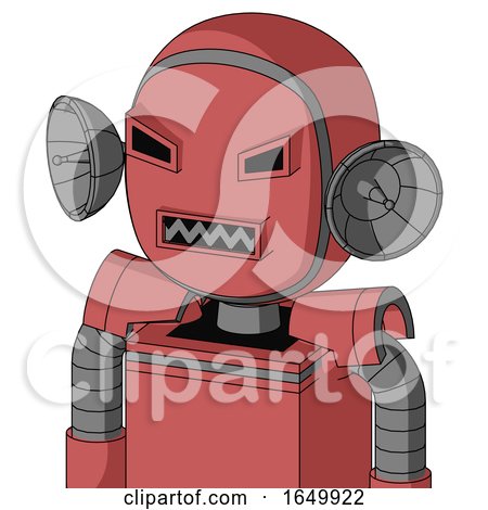 Pinkish Mech with Bubble Head and Square Mouth and Angry Eyes by Leo Blanchette