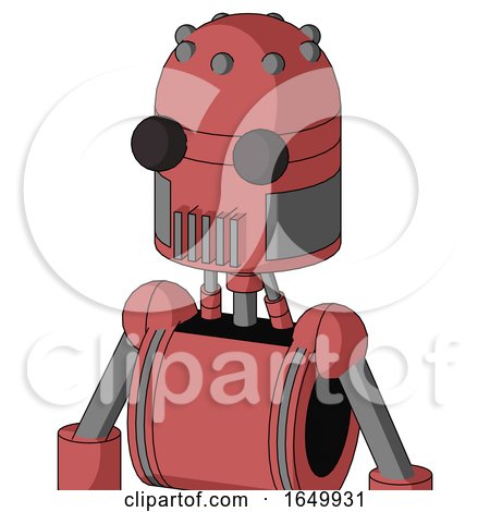 Pinkish Mech with Dome Head and Vent Mouth and Two Eyes by Leo Blanchette