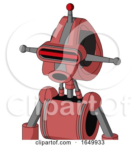 Pinkish Mech with Droid Head and Round Mouth and Visor Eye and Single Led Antenna by Leo Blanchette