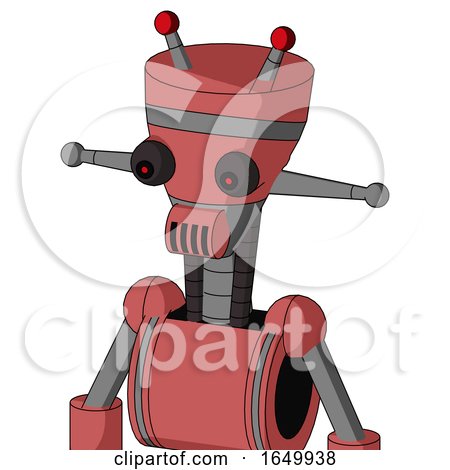 Pinkish Mech with Vase Head and Speakers Mouth and Red Eyed and Double Led Antenna by Leo Blanchette