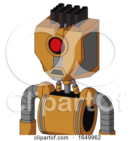 Peach Droid with Mechanical Head and Sad Mouth and Cyclops Eye and Pipe Hair by Leo Blanchette