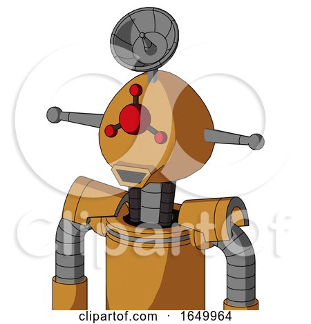 Peach Droid with Rounded Head and Happy Mouth and Cyclops Compound Eyes and Radar Dish Hat by Leo Blanchette