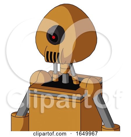 Peach Droid with Rounded Head and Speakers Mouth and Black Cyclops Eye by Leo Blanchette