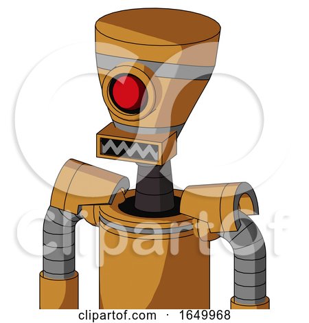 Peach Droid with Vase Head and Square Mouth and Cyclops Eye by Leo Blanchette