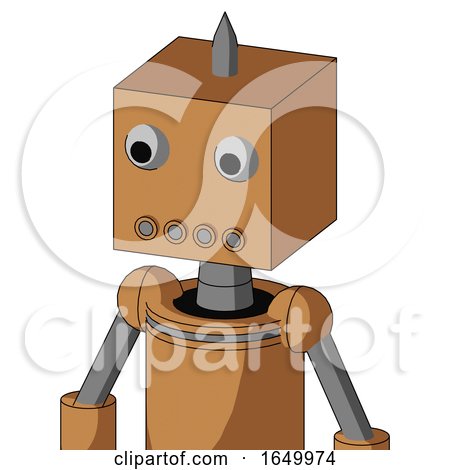 Peach Mech with Box Head and Pipes Mouth and Two Eyes and Spike Tip by Leo Blanchette