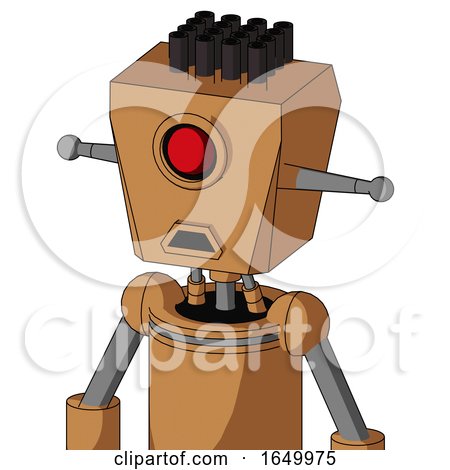 Peach Mech with Box Head and Sad Mouth and Cyclops Eye and Pipe Hair by Leo Blanchette