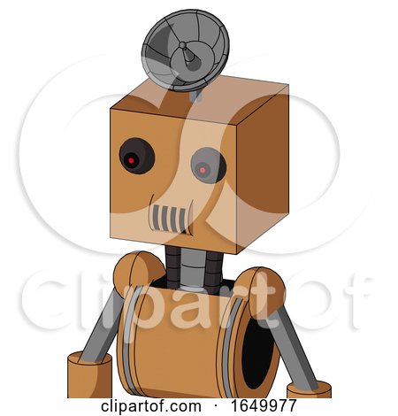 Peach Mech with Box Head and Speakers Mouth and Red Eyed and Radar Dish Hat by Leo Blanchette