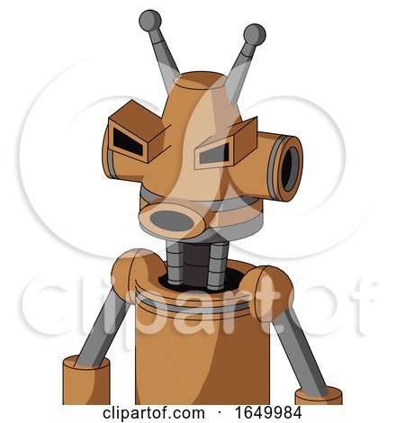 Peach Mech with Cone Head and Round Mouth and Angry Eyes and Double Antenna by Leo Blanchette