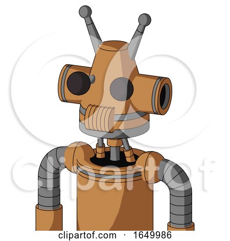 Peach Mech with Cone Head and Speakers Mouth and Two Eyes and Double Antenna by Leo Blanchette