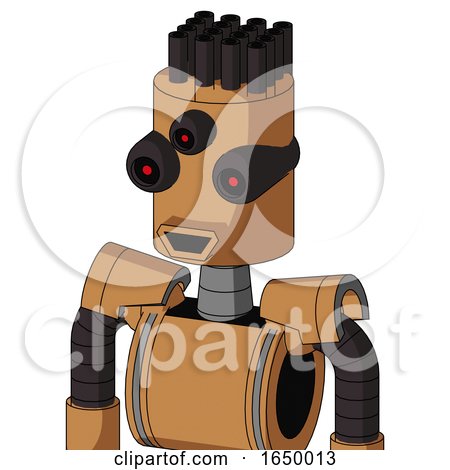 Peach Mech with Cylinder Head and Happy Mouth and Three-Eyed and Pipe Hair by Leo Blanchette
