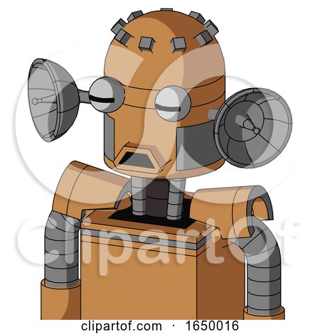 Peach Mech with Dome Head and Sad Mouth and Two Eyes by Leo Blanchette