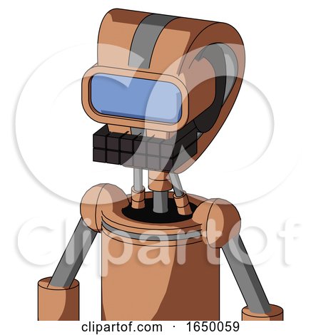 Peach Robot with Droid Head and Keyboard Mouth and Large Blue Visor Eye by Leo Blanchette