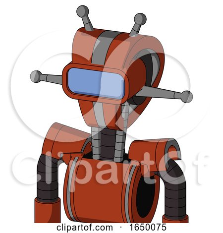 Orange Robot with Droid Head and Large Blue Visor Eye and Double Antenna by Leo Blanchette
