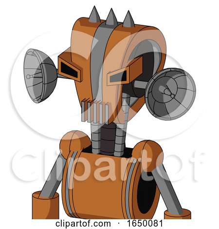 Orange Robot with Droid Head and Vent Mouth and Angry Eyes and Three Spiked by Leo Blanchette