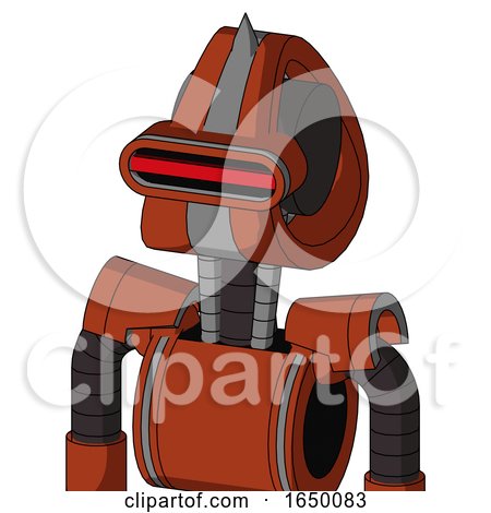 Orange Robot with Droid Head and Visor Eye and Spike Tip by Leo Blanchette