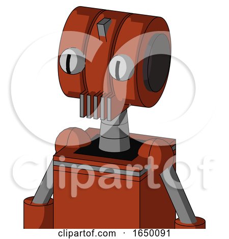 Orange Robot with Multi-Toroid Head and Vent Mouth and Two Eyes by Leo Blanchette