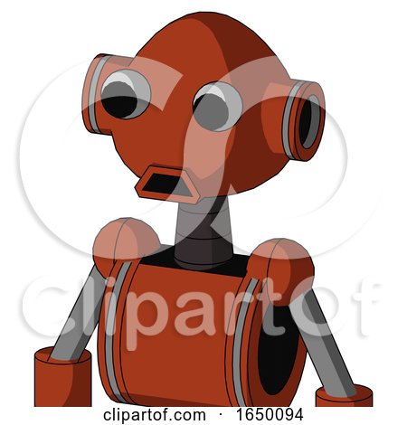 Orange Robot with Rounded Head and Sad Mouth and Two Eyes by Leo Blanchette