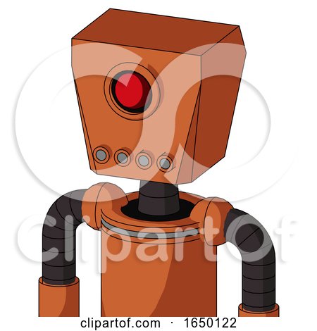 Orange Mech with Box Head and Pipes Mouth and Cyclops Eye by Leo Blanchette