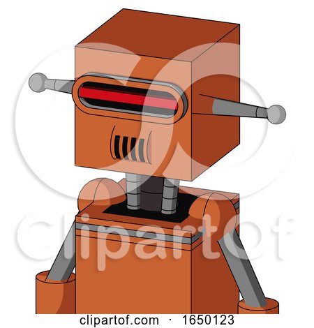 Orange Mech with Box Head and Speakers Mouth and Visor Eye by Leo Blanchette