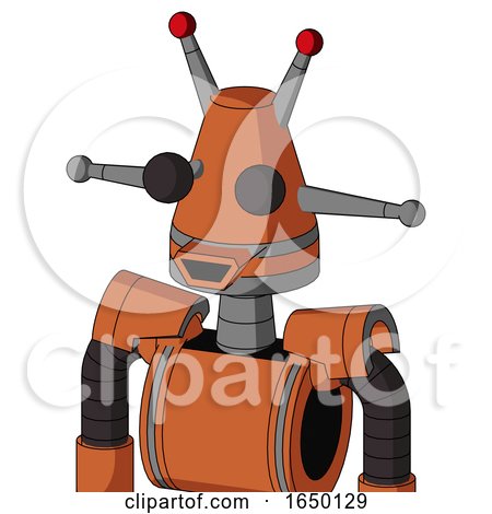 Orange Mech with Cone Head and Happy Mouth and Two Eyes and Double Led Antenna by Leo Blanchette