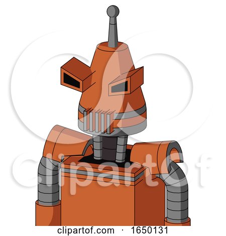 Orange Mech with Cone Head and Vent Mouth and Angry Eyes and Single Antenna by Leo Blanchette