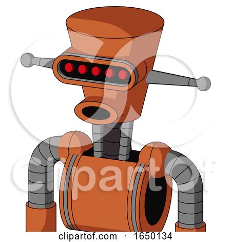 Orange Mech with Cylinder-Conic Head and Round Mouth and Visor Eye by Leo Blanchette