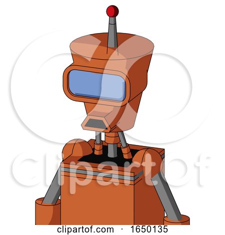 Orange Mech with Cylinder-Conic Head and Sad Mouth and Large Blue Visor Eye and Single Led Antenna by Leo Blanchette