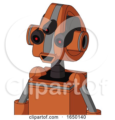Orange Mech with Droid Head and Happy Mouth and Three-Eyed by Leo Blanchette