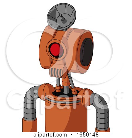 Orange Mech with Multi-Toroid Head and Speakers Mouth and Cyclops Eye and Radar Dish Hat by Leo Blanchette
