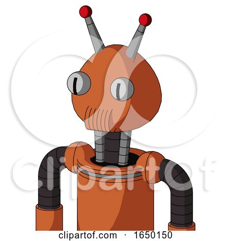 Orange Mech with Rounded Head and Speakers Mouth and Two Eyes and Double Led Antenna by Leo Blanchette