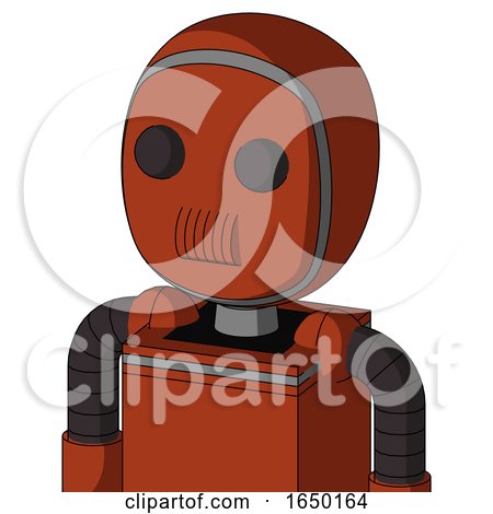 Orange Robot with Bubble Head and Speakers Mouth and Two Eyes by Leo Blanchette