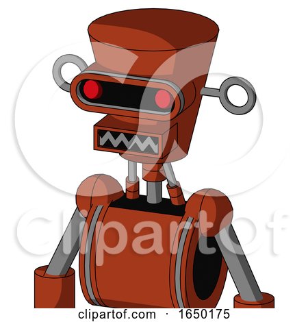 Orange Robot with Cylinder-Conic Head and Square Mouth and Visor Eye by Leo Blanchette