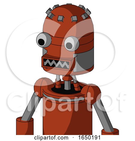 Orange Robot with Dome Head and Square Mouth and Two Eyes by Leo Blanchette