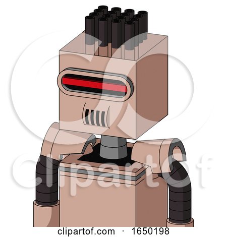 Light-Peach Mech with Box Head and Speakers Mouth and Visor Eye and Pipe Hair by Leo Blanchette