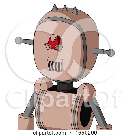 Light-Peach Mech with Bubble Head and Speakers Mouth and Angry Cyclops Eye and Three Spiked by Leo Blanchette