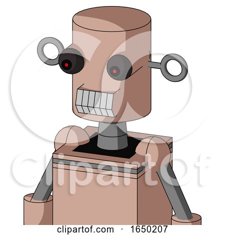 Light-Peach Mech with Cylinder Head and Teeth Mouth and Red Eyed by Leo Blanchette