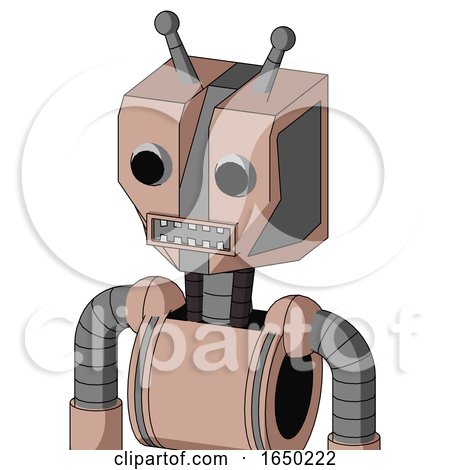 Light-Peach Mech with Mechanical Head and Square Mouth and Two Eyes and Double Antenna by Leo Blanchette