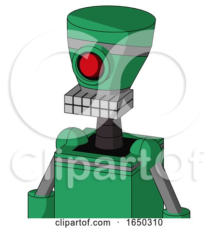 Green Automaton with Vase Head and Keyboard Mouth and Cyclops Eye by Leo Blanchette