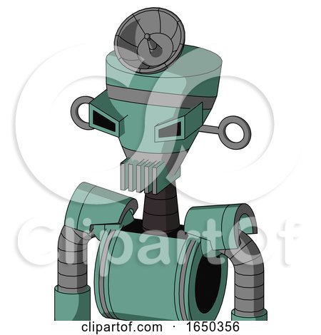 Green Mech with Vase Head and Vent Mouth and Angry Eyes and Radar Dish Hat by Leo Blanchette
