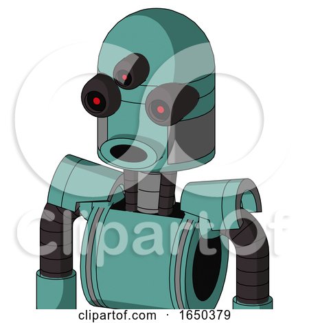Greenish Mech with Dome Head and Round Mouth and Three-Eyed by Leo Blanchette